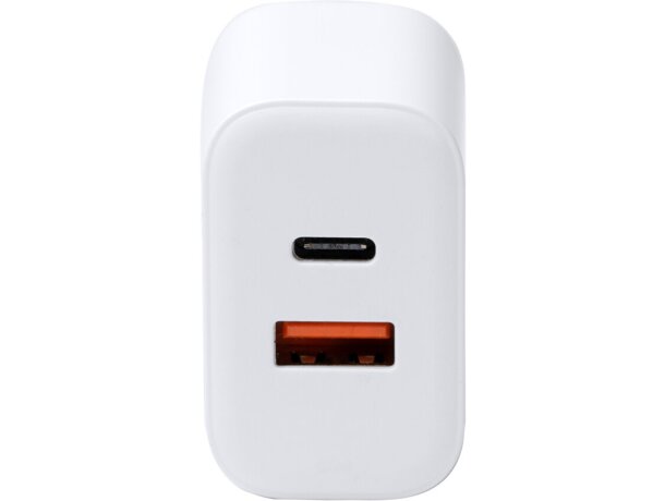 Adaptador viaje Tanky con carga rápida USB-C y USB-A 25W Blanco detalle 1