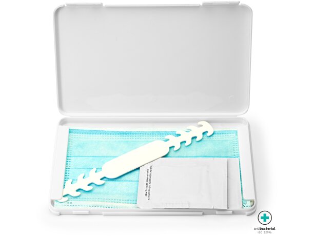 Estuche portamascarillas Werner con protección antibacterias Blanco detalle 2
