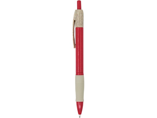 Bolígrafo con nombre plástico con pulsador de trigo tinta azul Rojo detalle 16