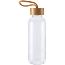 Bidón de cristal con tapón bambú natural 450ml