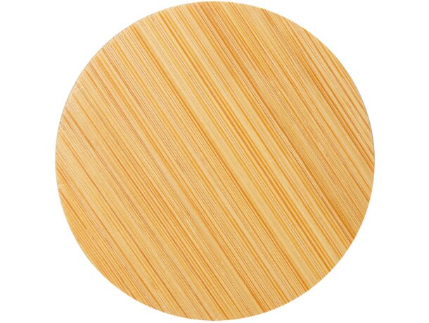 Abridor Sherry bambú natural con posavasos imantado 6 cm diámetro Crudo detalle 5