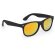 Gafas de sol publicitarias para acabado negro mate y lentes espejo Ciro Amarillo detalle 2