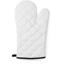 Manopla Roger poliéster blanco con cinta colgar