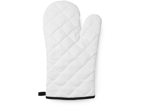 Manopla Roger personalizada poliéster blanco con logotipo cinta Rojo detalle 10