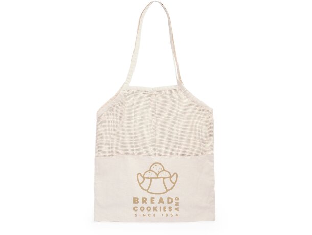 Bolsa ecológica unisex asas largas algodón 180 g/m2 Leaf Crudo detalle 2