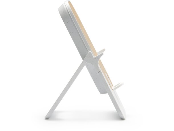 Soporte móvil personalizado de bambú Alok Blanco detalle 1
