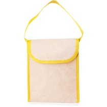 Bolsa térmica con logo con detalles de color y solapa papel laminado 130 g/m2