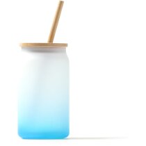 vaso de cristal promocional con tapa bambú