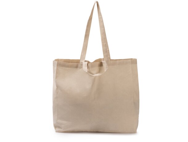 Bolsa algodón Mitxu natural con doble asa reforzada Crudo detalle 3