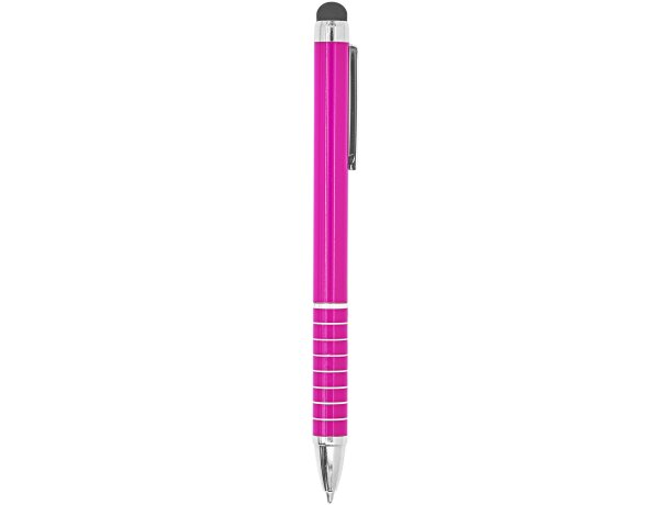 Bolígrafo metálico de aluminio puntero táctil tinta azul Fucsia detalle 16