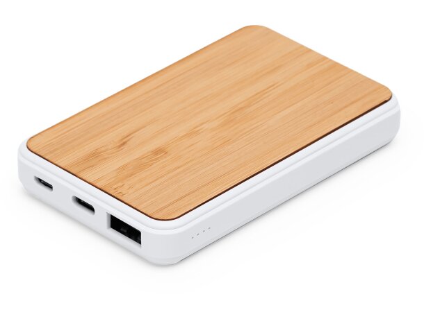 Powerbanks para empresas Rossum bambú natural 5000mAh USB-C Crudo detalle 6