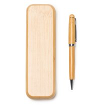 Bolígrafo Bodoni bambú natural estuche magnético
