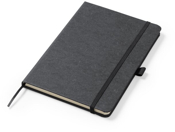 Bloc Korum A5 cuero reciclado 100 hojas con banda elástica Negro detalle 5