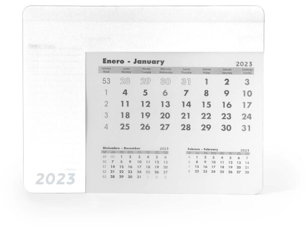 Alfombrilla ratón calendario Serbal hojas arrancables Blanco detalle 3