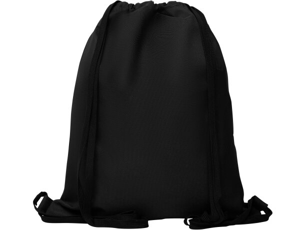 Mochila saco Zorzal poliéster 600D bolsillo cremallera cordones Negro detalle 12