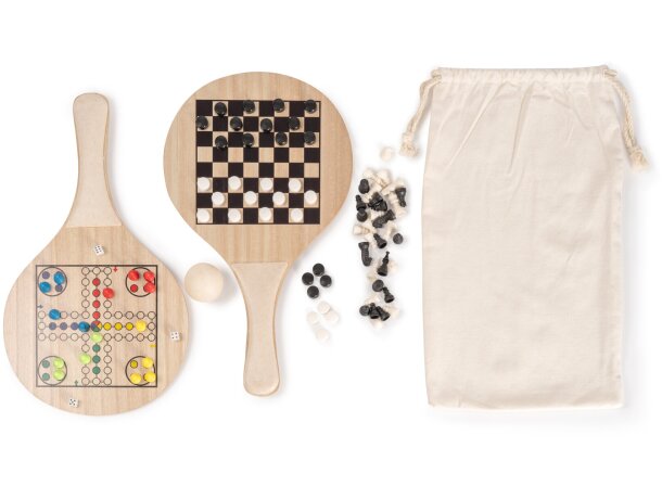 Palas de playa Salento con ajedrez y parchís integrados Crudo detalle 3