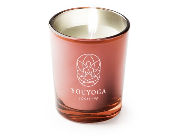 Vela aromática Kimi en cristal con parafina y cinco fragancias Blanco detalle 2