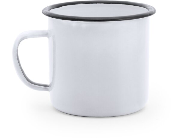 Taza vintage Anon metal lacado 380 ml bicolor con caja blanca Rojo/blanco detalle 21