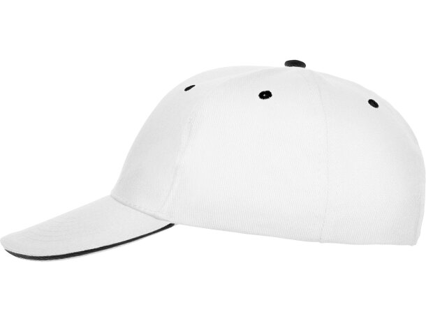 Gorras béisbol cierre velcro de algodón 260 g/m2 Panel Blanco detalle 7