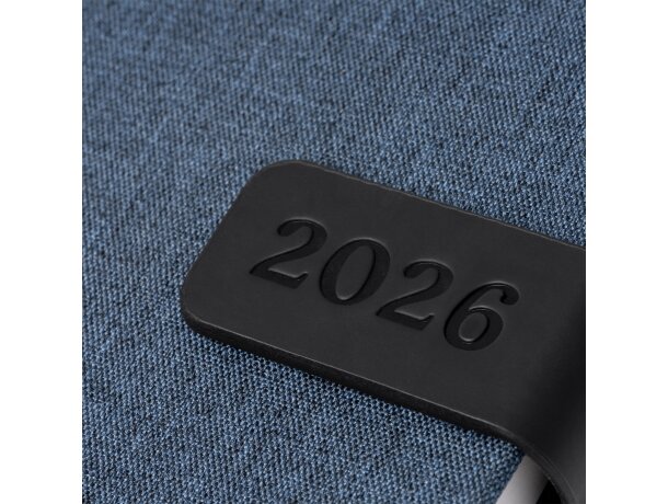 Agenda Koven de poliéster reciclado RPET día página multiidioma Negro detalle 2