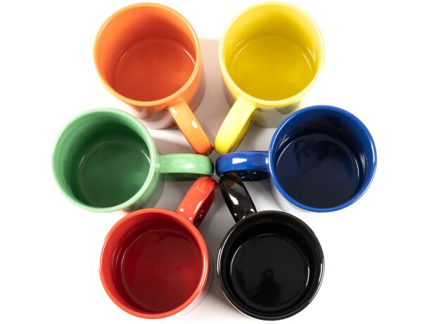Tazas para personalizar unisex en variados colores cerámica Negro detalle 3