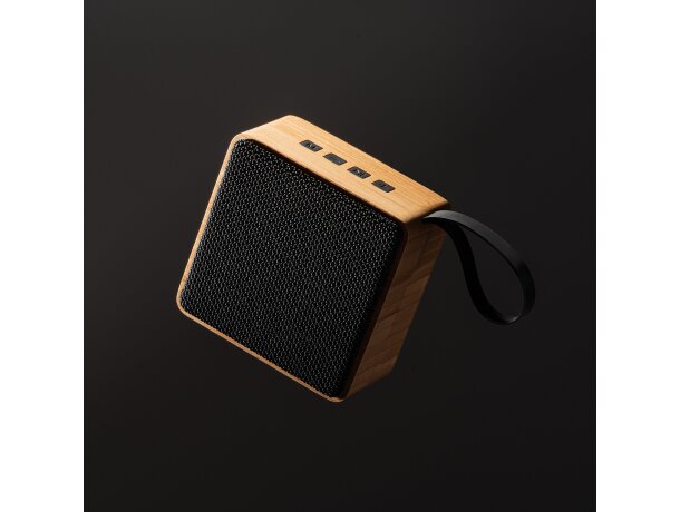 Altavoces portátiles de bambú Bemol Negro detalle 3