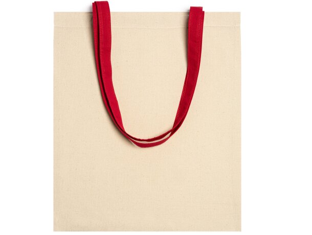 Bolsa algodón asas largas a color 105 g/m2 Rojo detalle 18