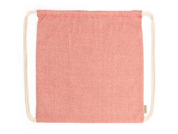 Mochilas saco personalizadas algodón reciclado jaspeado 120 g/m2 Brescia Rojo detalle 13
