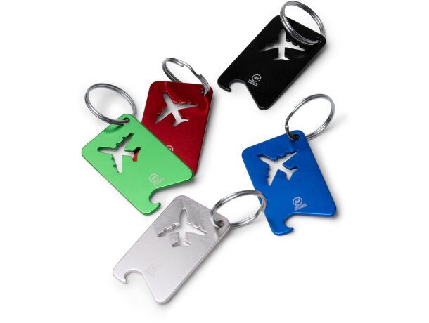 Llavero Flapik con abridor integrado de aluminio reciclado Negro detalle 3