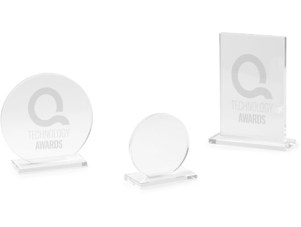 Trofeo Venki de cristal transparente con grabado personalizado Transparente detalle 2