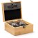 Set whisky Danys Natural con vasos bambú y cubitos piedra Crudo detalle 1