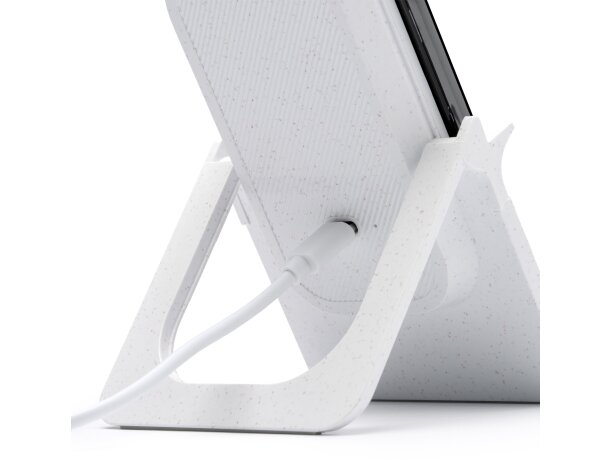 Soporte móvil personalizado de bambú Alok Blanco detalle 4