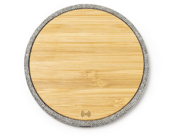 Cargador inalámbrico Sibon bambú RPET 10W gris vigoré Tipo C Gris vigore detalle 3