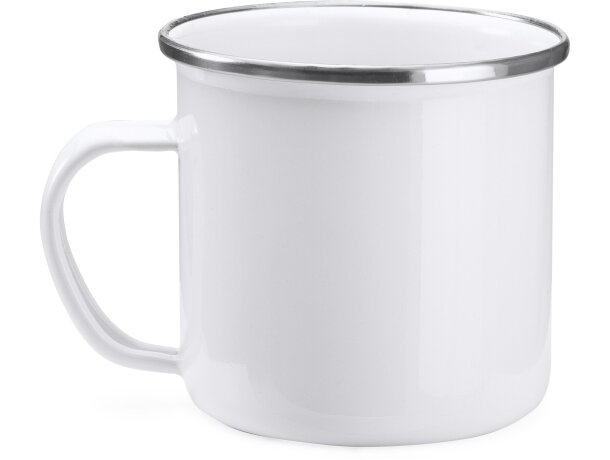 Taza Damasco personalizada metal esmaltado 380 ml estilo retro Blanco detalle 6