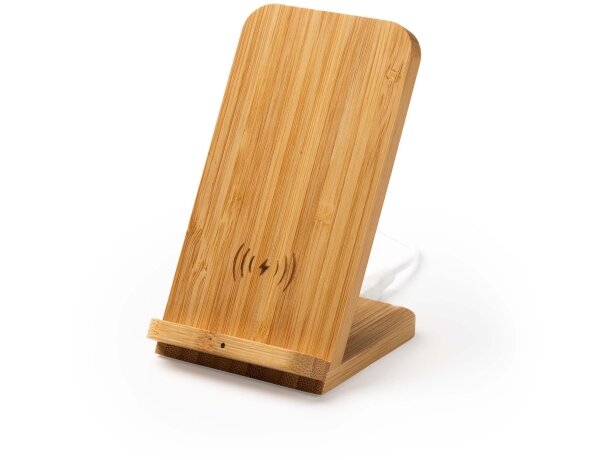 Cargador inalámbrico con soporte smartphone Gravity Bambu detalle 6
