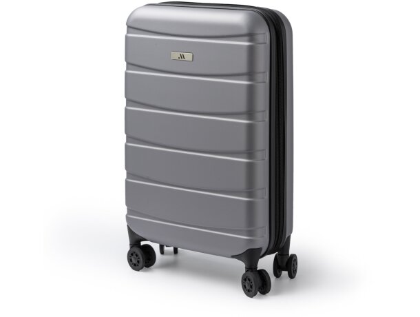 Maleta trolley Foldy de poliéster reciclado con ruedas 360° Negro detalle 6