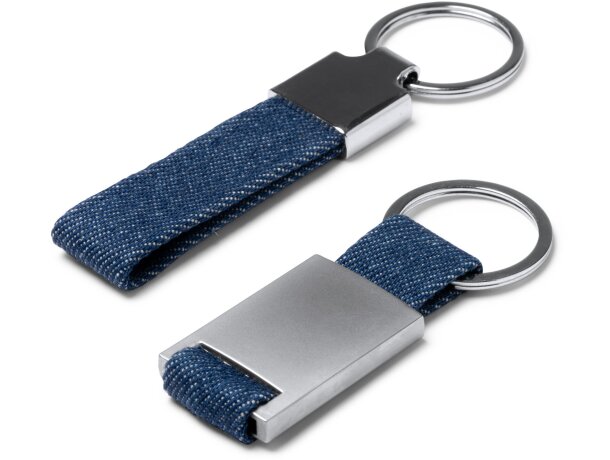 Llavero Betrix con tejido denim vigoré y acabado metálico Denim vigore detalle 2