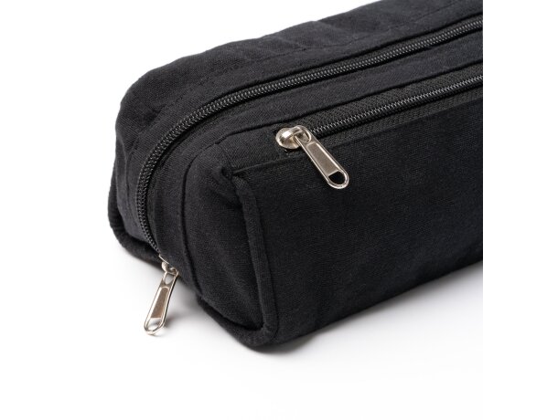 Neceser Biyur de algodón reciclado con cremallera Negro detalle 2