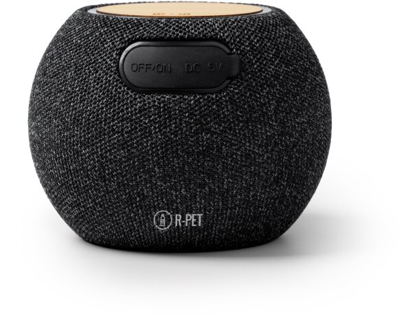 Altavoz Bandini negro bambú con cargador inalámbrico 15W Negro detalle 4
