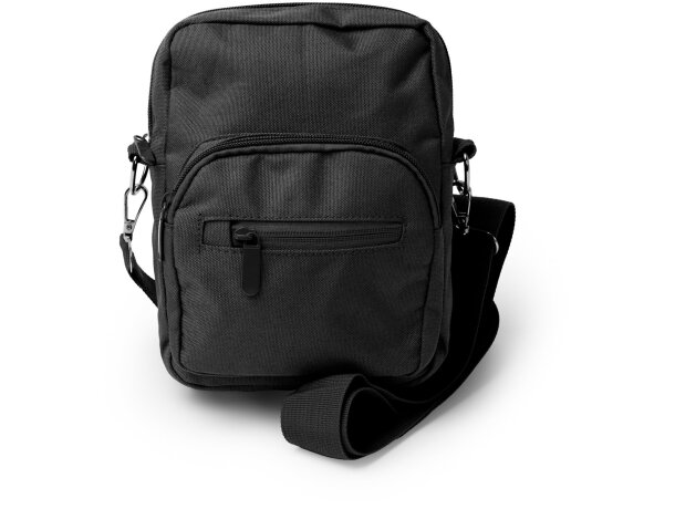 Bandolera Menez en RPET reciclado con compartimentos funcionales Negro detalle 3