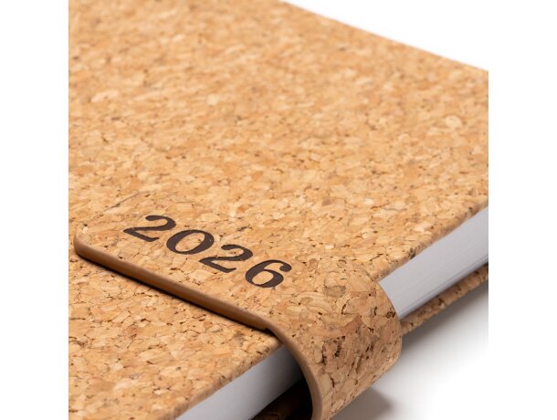 Agenda Vasir Natural con cubierta de corcho y cierre magnético Crudo detalle 2