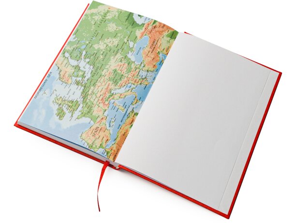Agenda para profesores promocional Horus con cubierta acolchada y mapas Blanco detalle 4