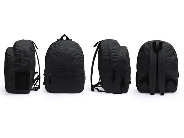 Mochila infantil poliéster 600D Wilde Negro detalle 1
