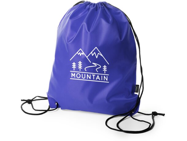 Mochila de cordones rPET Larus Blanco detalle 2
