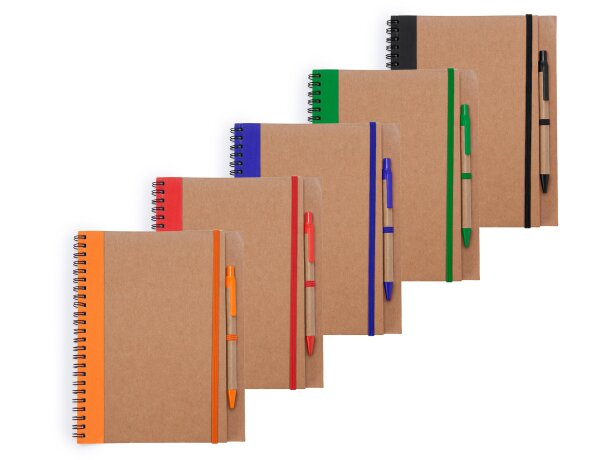 Libretas de anillas con tapa rígida cartón reciclado Negro detalle 4