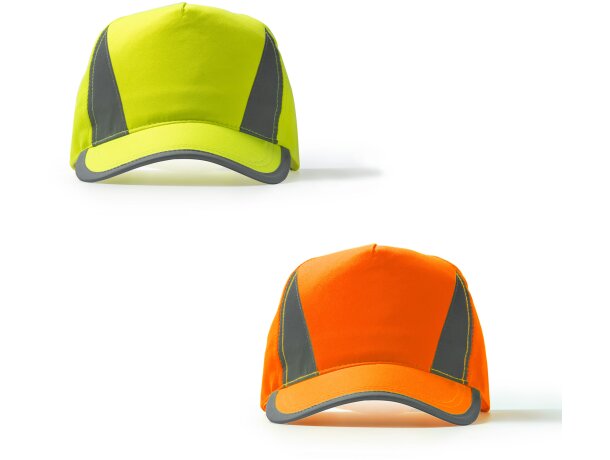 Gorra de béisbol barata poliéster Balder Amarillo fluor detalle 5