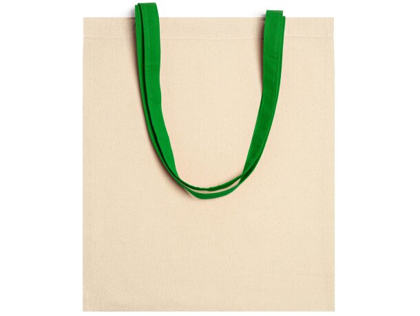 Bolsa algodón asas largas a color 105 g/m2 Verde helecho detalle 14
