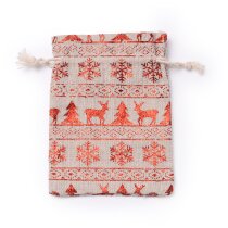 Tote bag personalizada navideña natural pequeña 14x10cm motivos