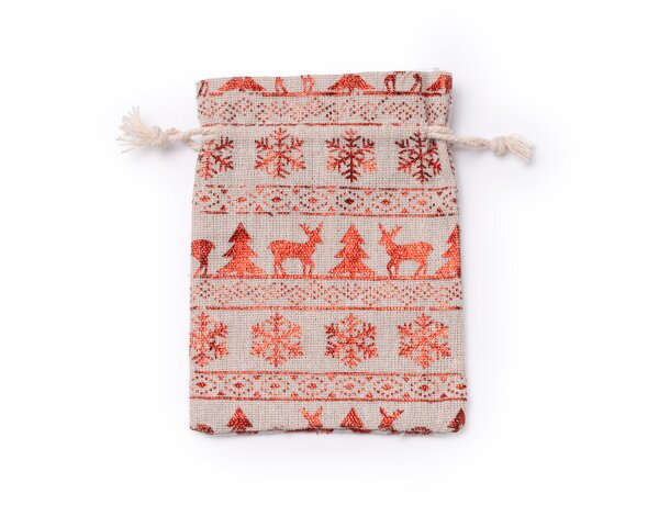 Bolsa Simut algodón natural navidad 14x10 cm estampada crudo Crudo detalle 3