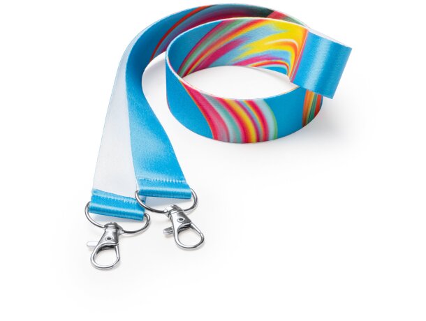 Lanyard sublimación Sinatra en poliéster doble 100 cm Blanco detalle 3